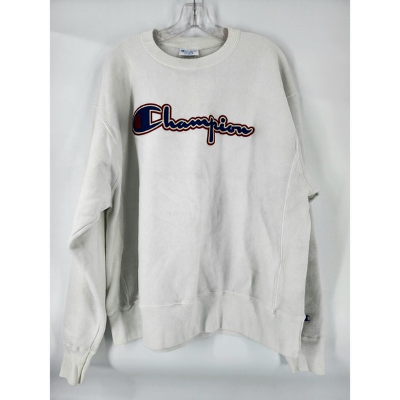 Champion Other - Champion Reverse Weave Crewneck Sweatshirt White Large‎ Logo Spell Out Men's